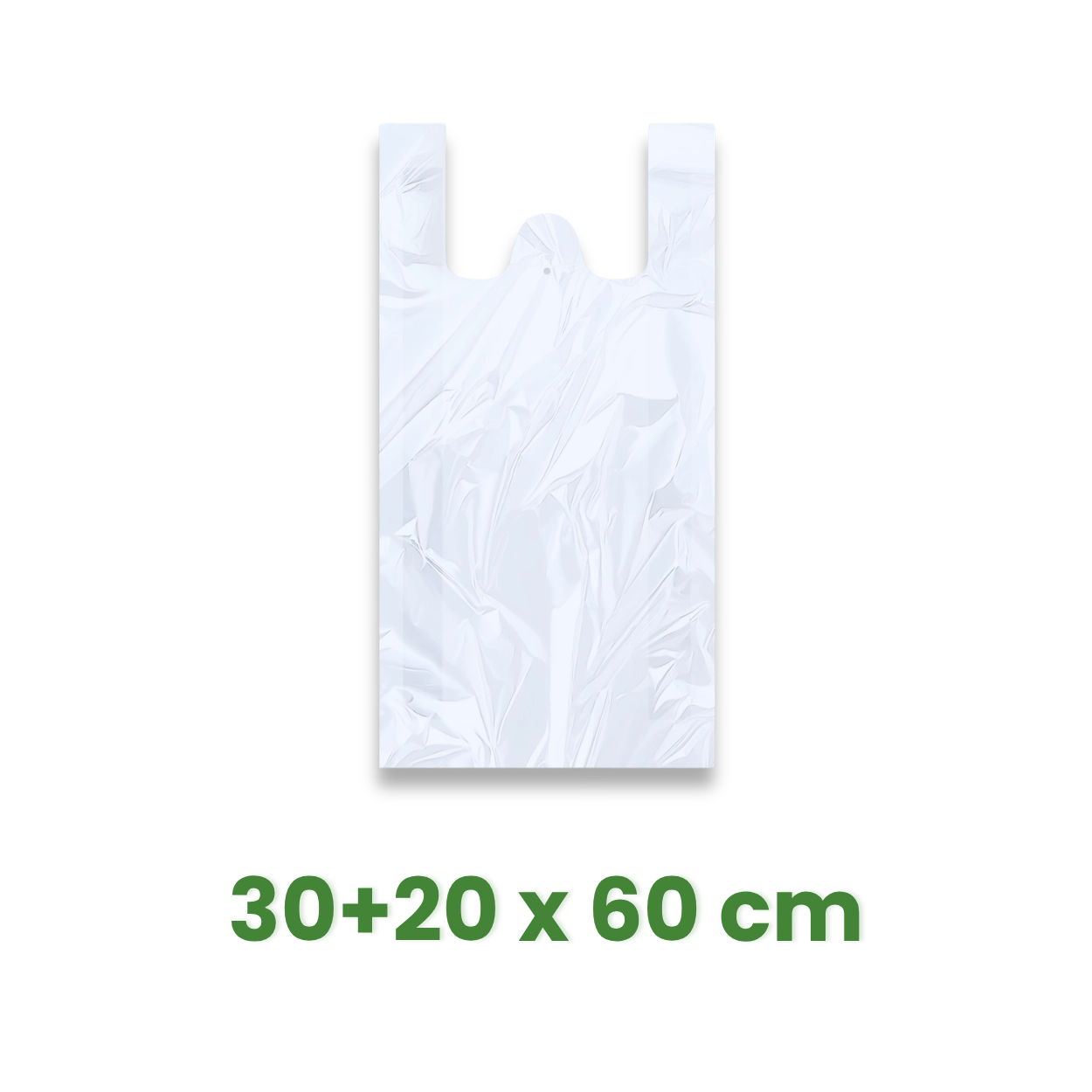 Taška 30+20 x 60 cm, 15kg bílá extra silná [50 ks]