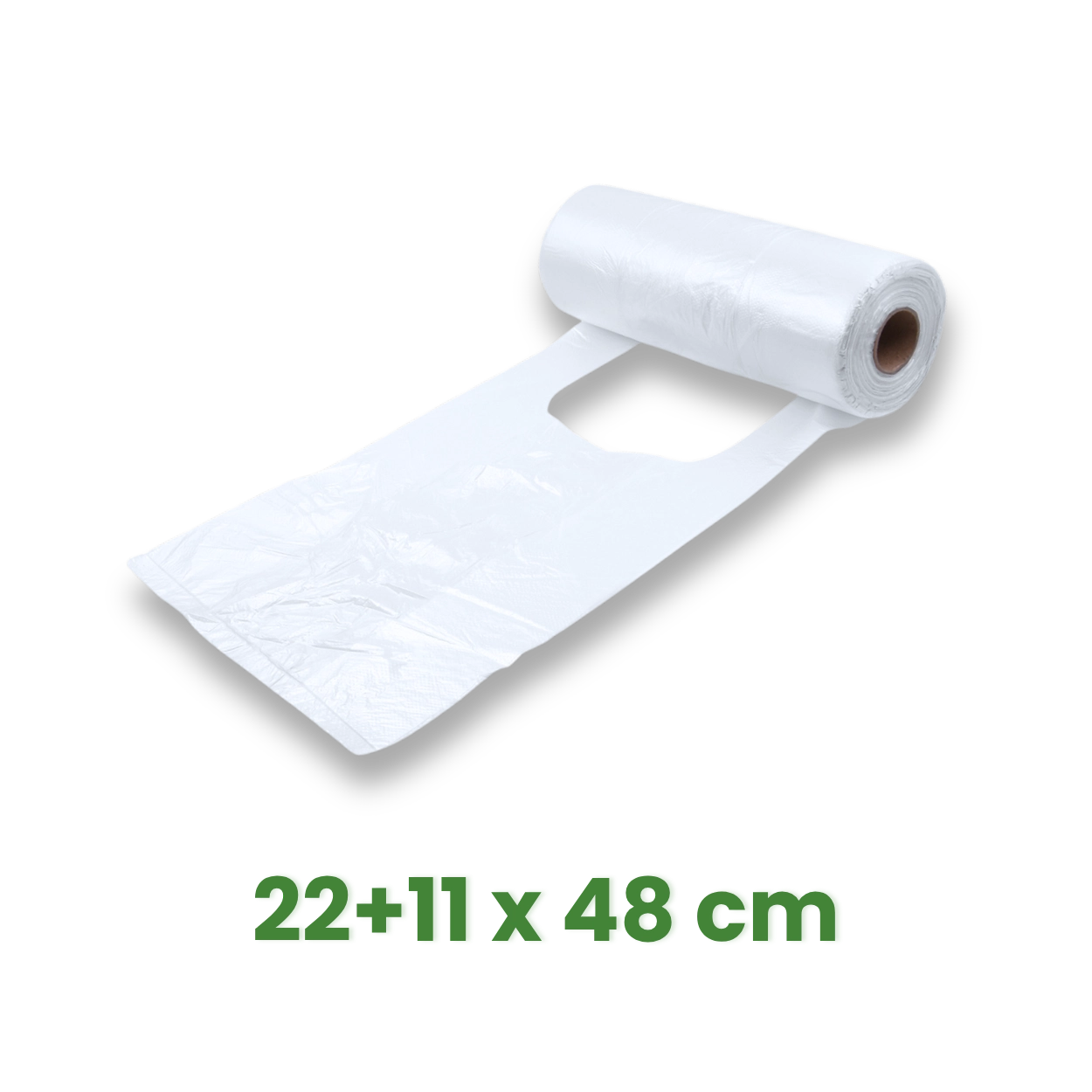 Taška 22+11 x 48 cm, 5kg transparentní extra silná na roli [200 ks]