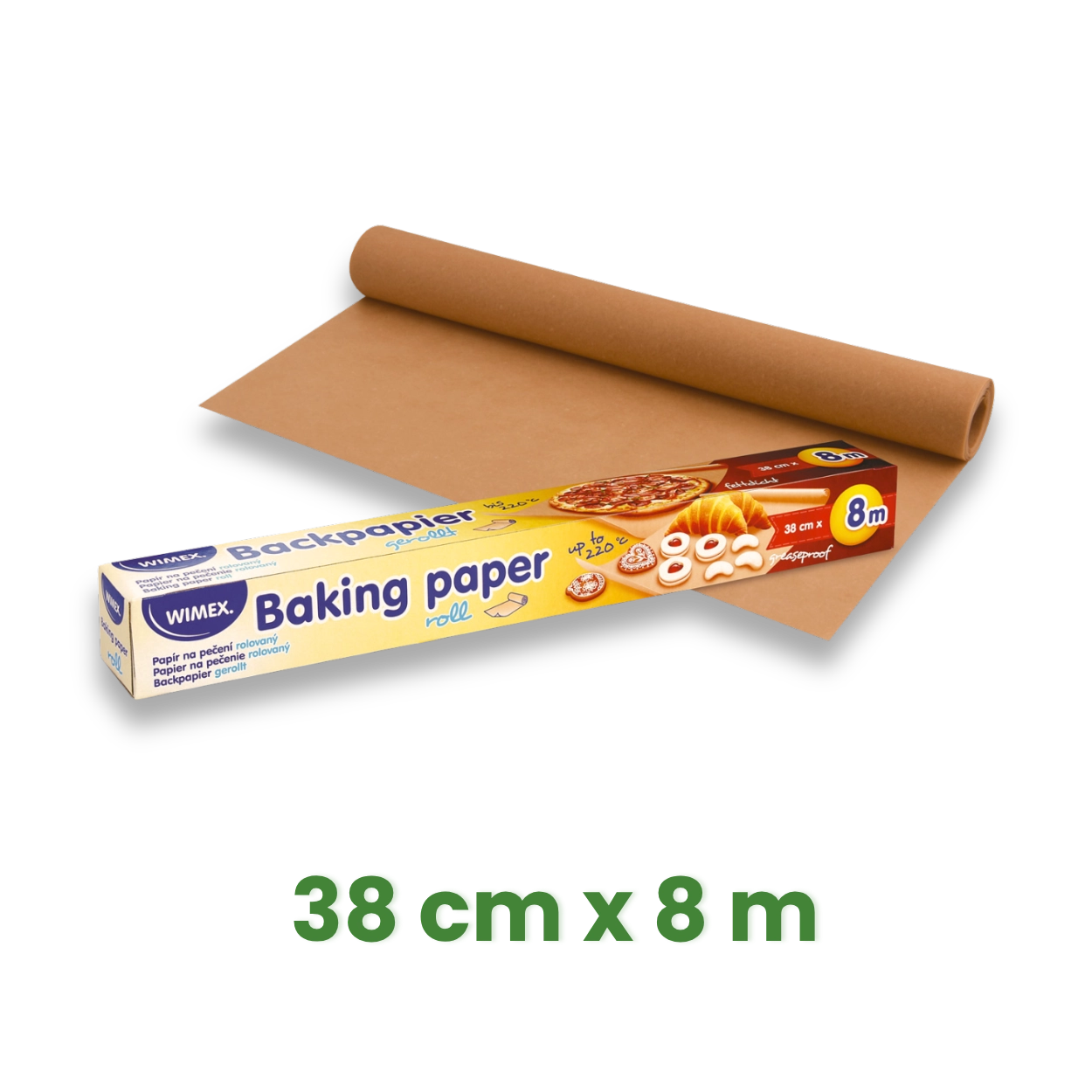 Papír na pečení 38 cm x 8 m v roli, hnědý [1 ks]