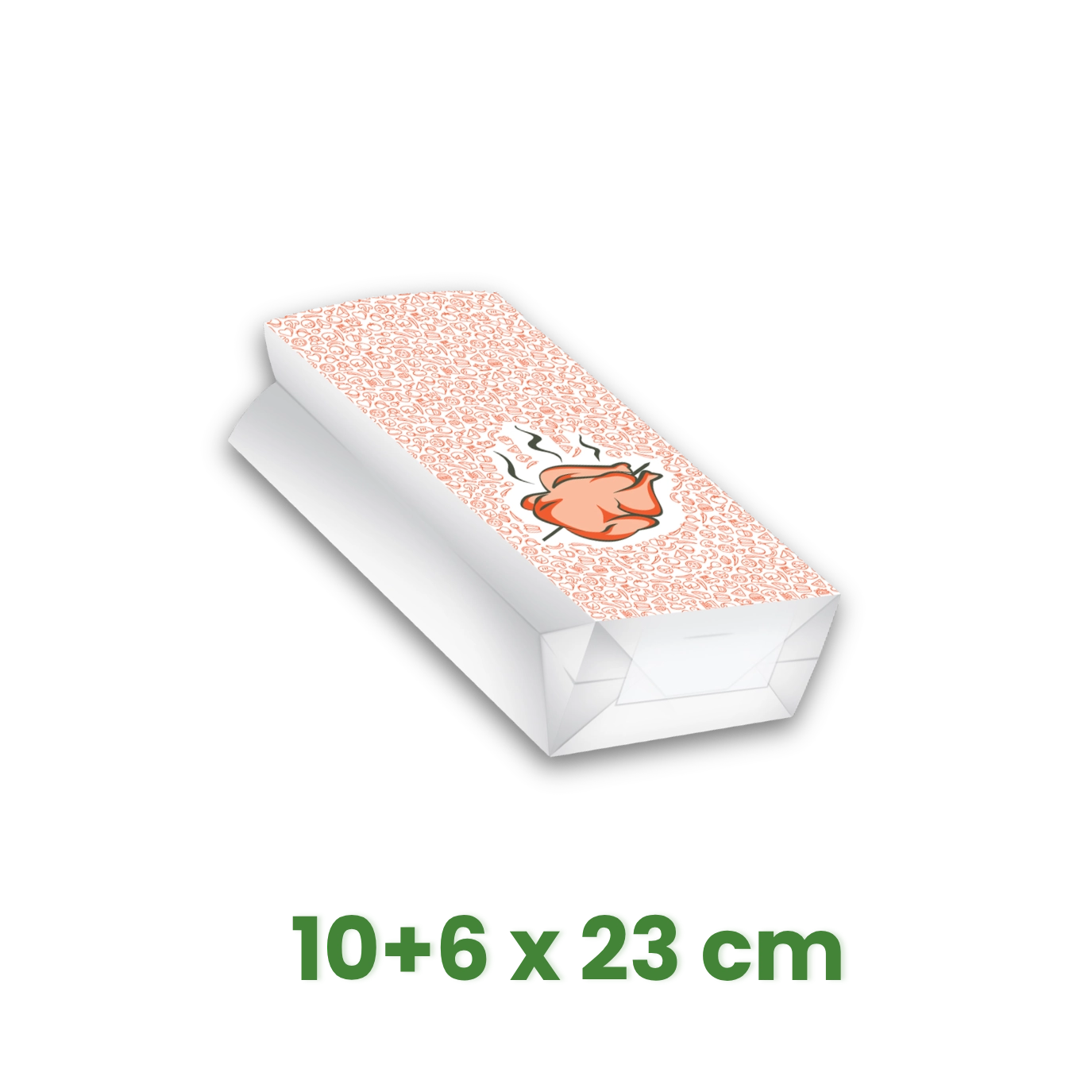 Termo-sáček na drůbež, 10+6 x 23 cm 1/2, 3vrstvý nepromastitelný [100 ks]