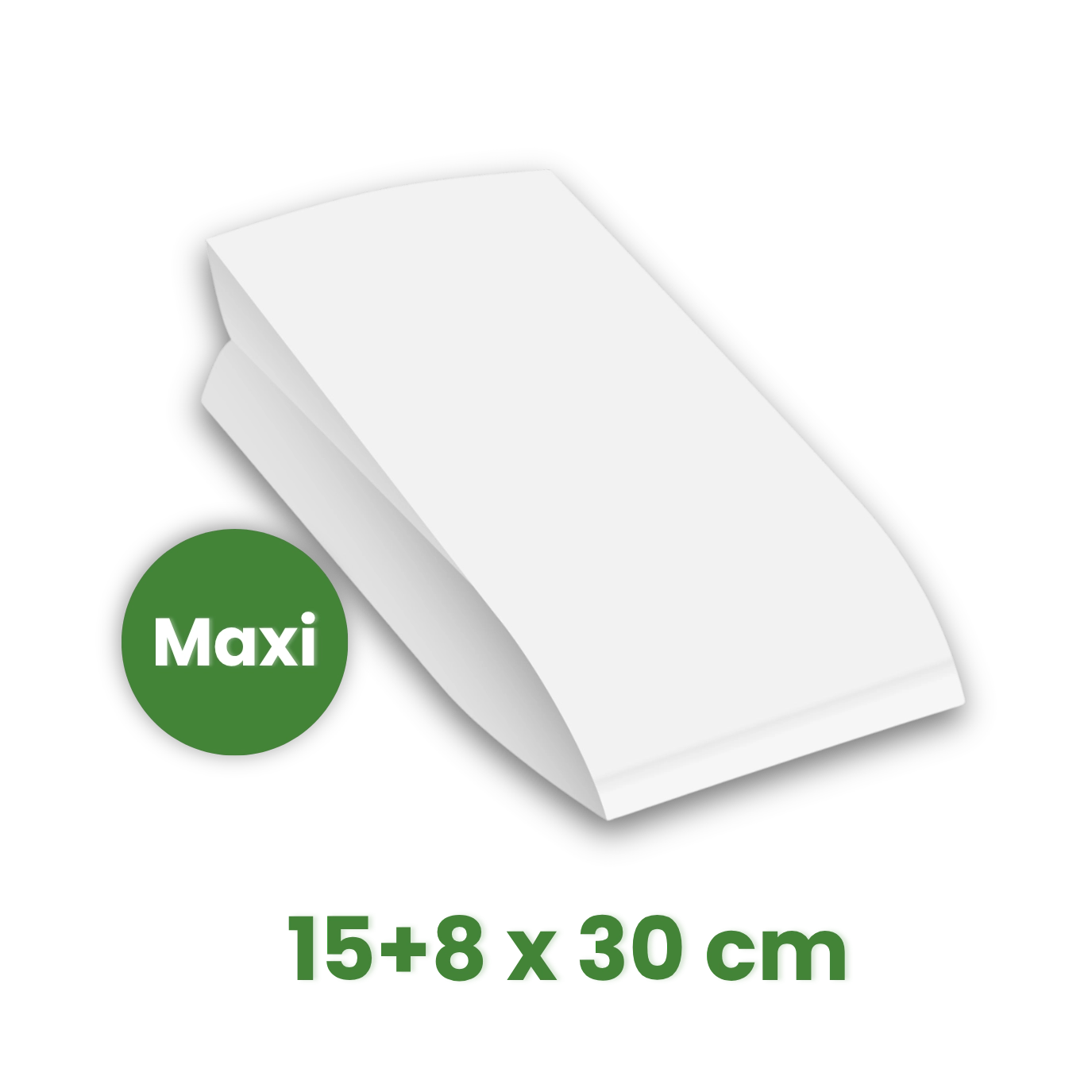 Papírový sáček nepromastitelný MAXI, 15+8 x 30 cm, 2vrstvý bílý [100 ks]