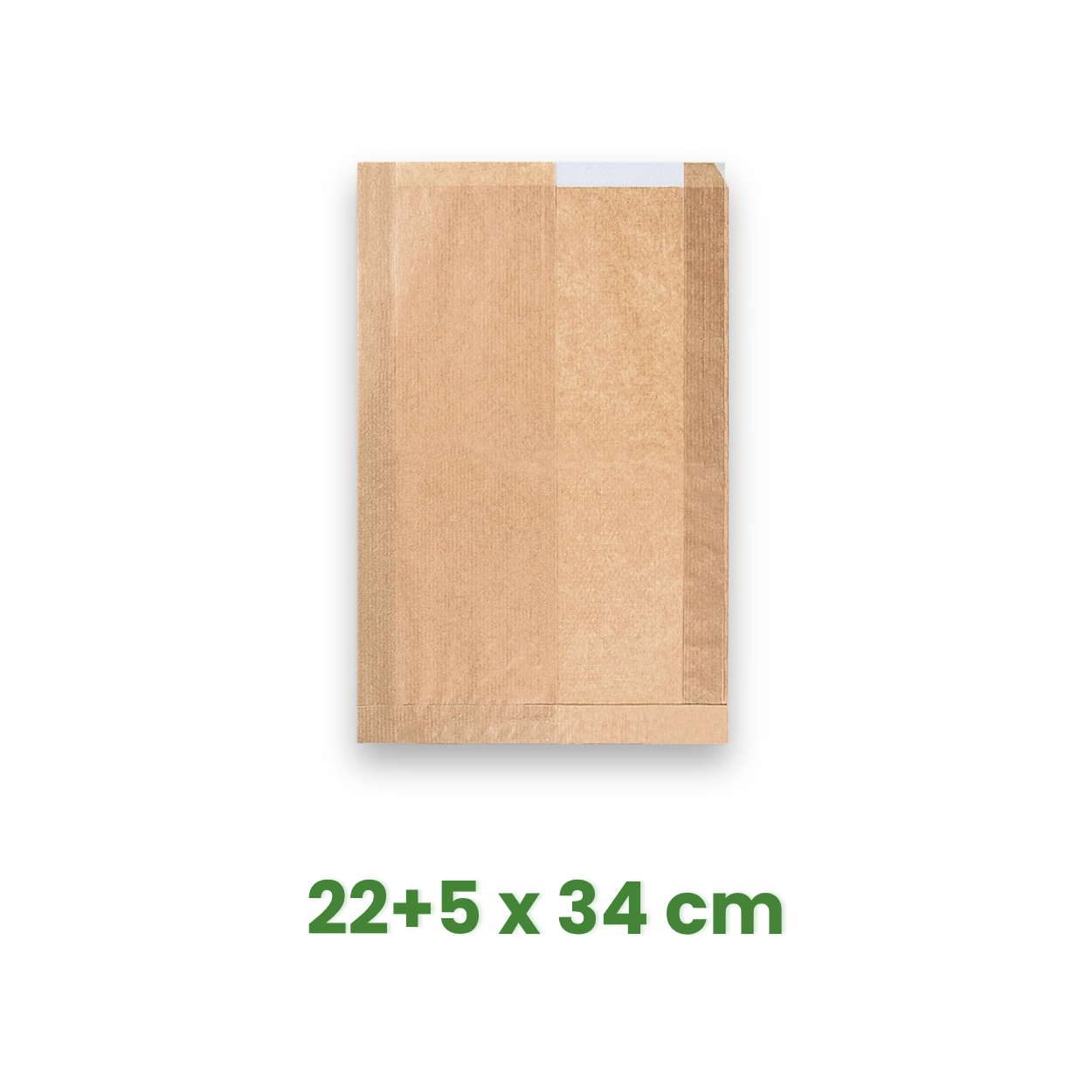 Papírový sáček s okénkem 22+5 x 34 cm, vhodný pro chléb [1000 ks]