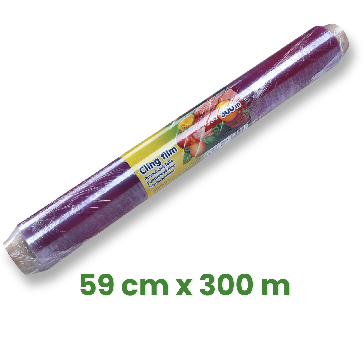 Potravinová fólie 59 cm x 300 m, 8 µm, jednotlivě balená [1 ks]