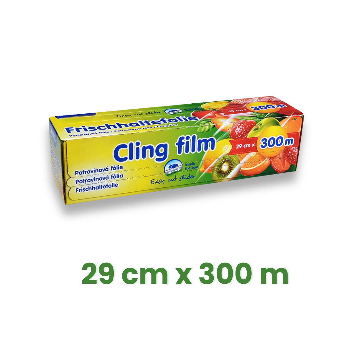 Potravinová fólie 29 cm x 300 m v řezacím boxu, 8µm [1 ks]