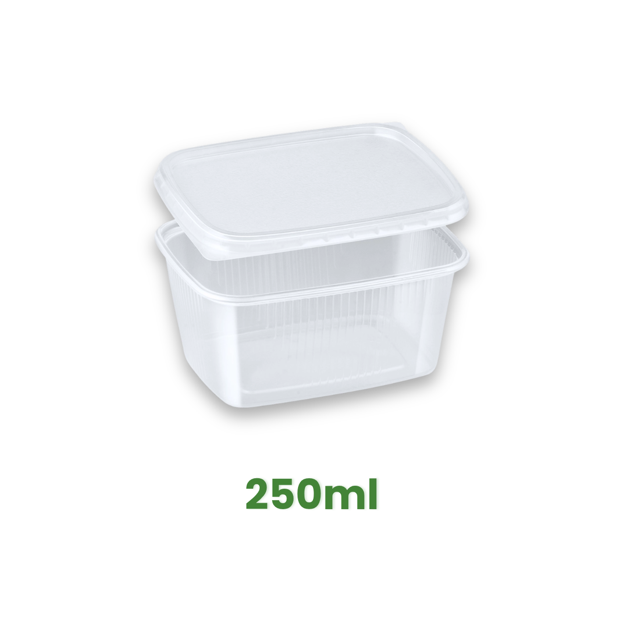Plastová hranatá miska 250 ml s víčkem, PP průhledná [250 ks]