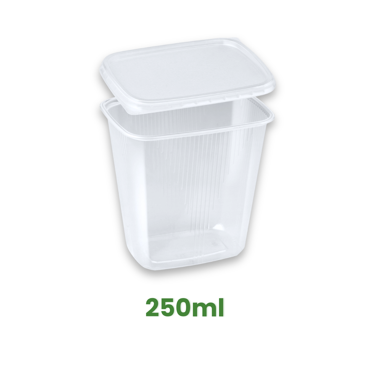 Plastová hranatá miska 500 ml s víčkem, PP průhledná [250 ks]