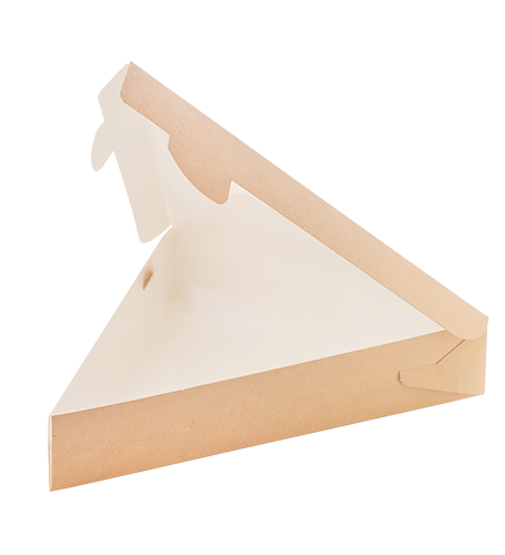 Papírový box Triangle na pizzu 224x224x200x40cm hnědý