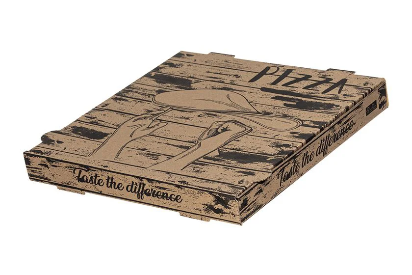 Pizza krabice hnědá KRAFT potisk uni 44x44x4,2 50ks