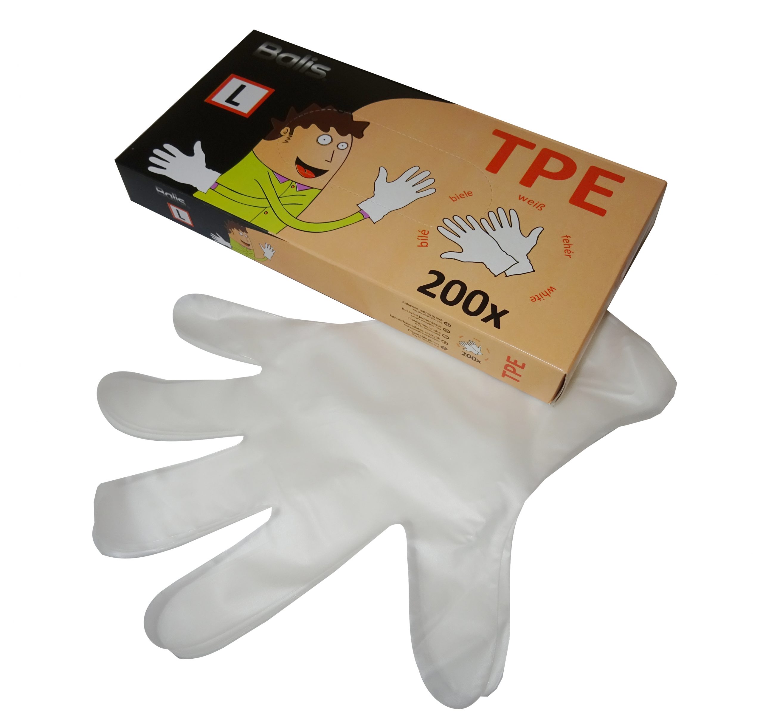 Rukavice jednorázové TPE [200 ks]