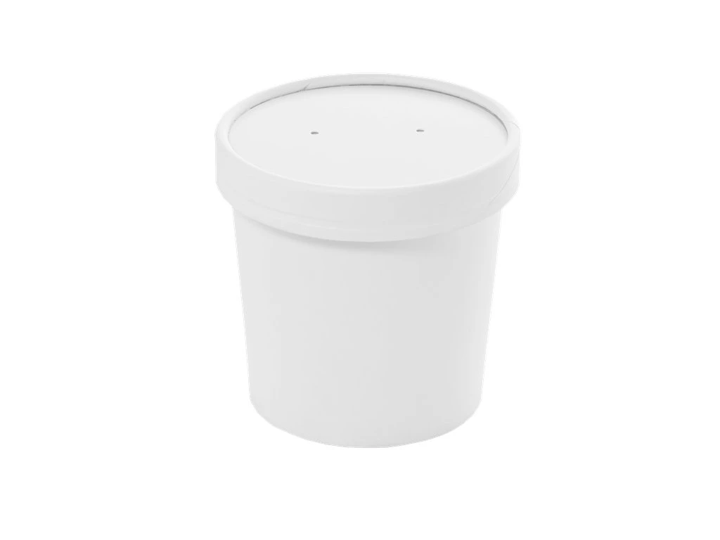 Papírová miska na polévku 16oz/450ml + papírové víčko [25 ks]