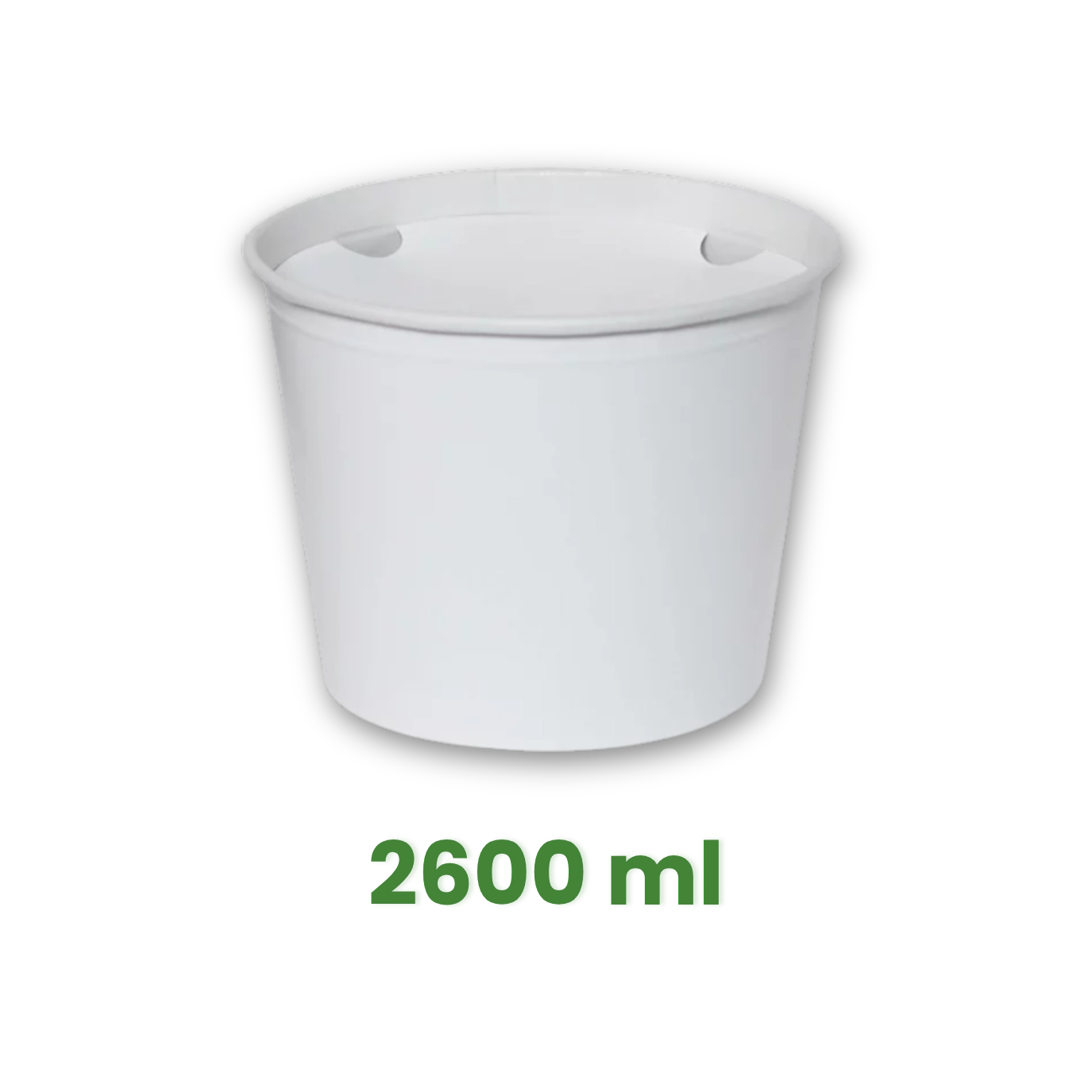 Papírový kyblík 2600 ml, bílý s víčkem [27 ks]