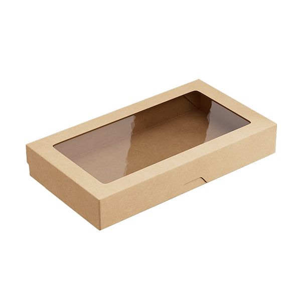 ECO Papírová krabička na sushi 1450 ml s okénkem, Tabox [50 ks]