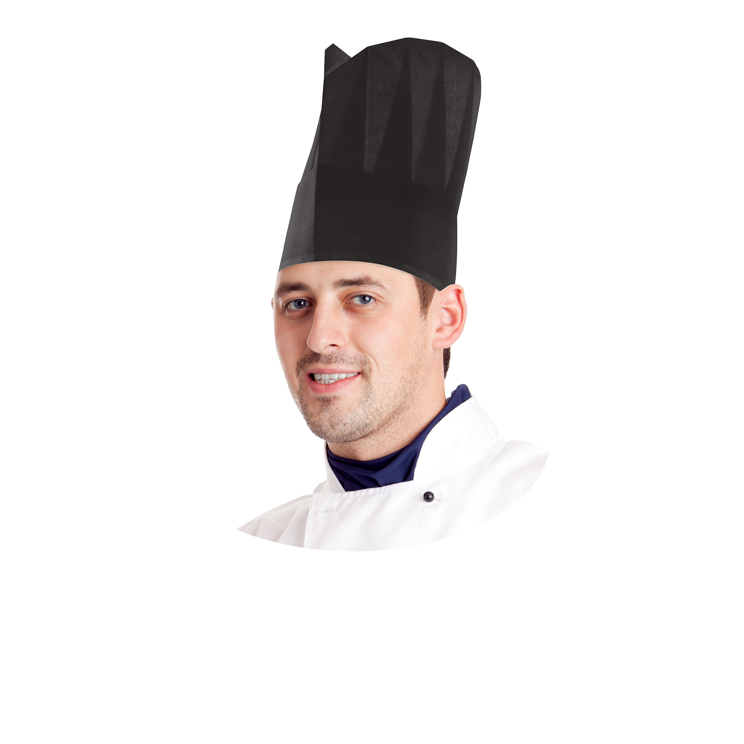 Kuchařská čepice papírová, černá 23 cm [10 ks]