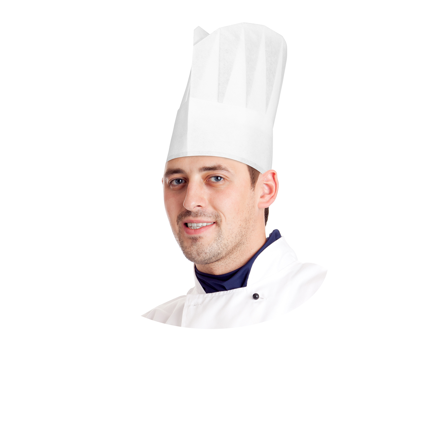 Kuchařská čepice papírová, bílá 23 cm [10 ks]