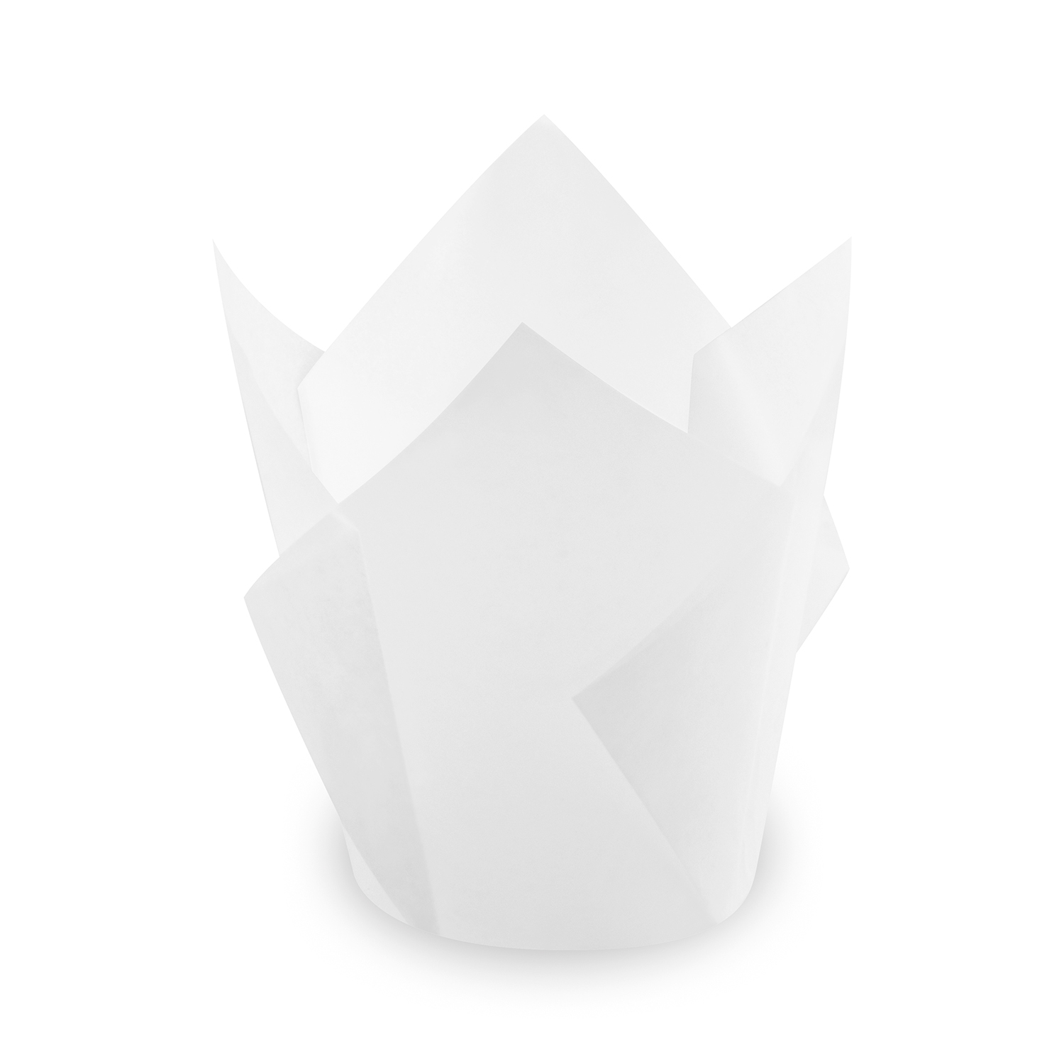 Cukrářský košíček TULIP bílý Ø 5 x 8,5 cm (16 x 16 cm) [100 ks]