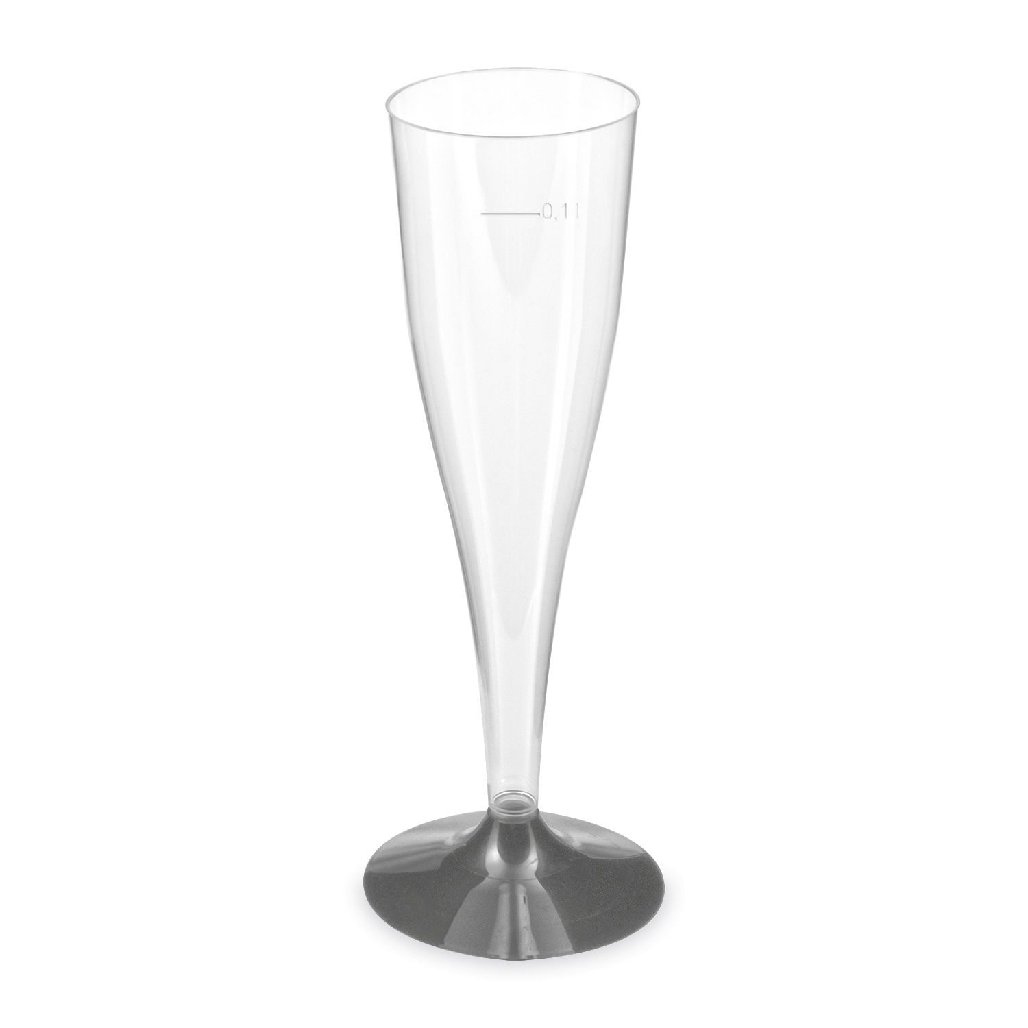 Pohárek na sekt 0,1 l s černou nožkou [20 ks]