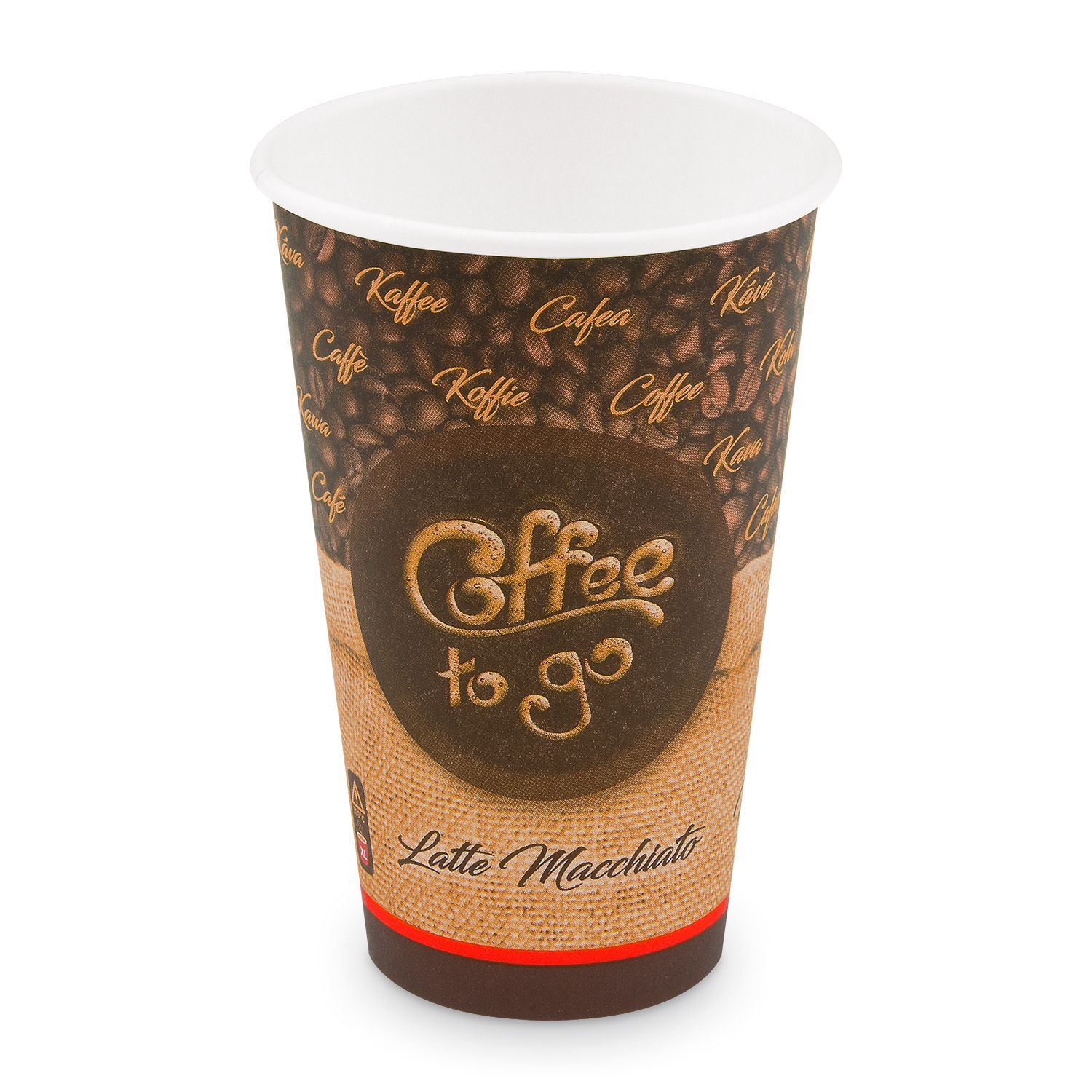 Papírový kelímek "Coffee to go" 510 ml, XL (Ø 90 mm) [50 ks]