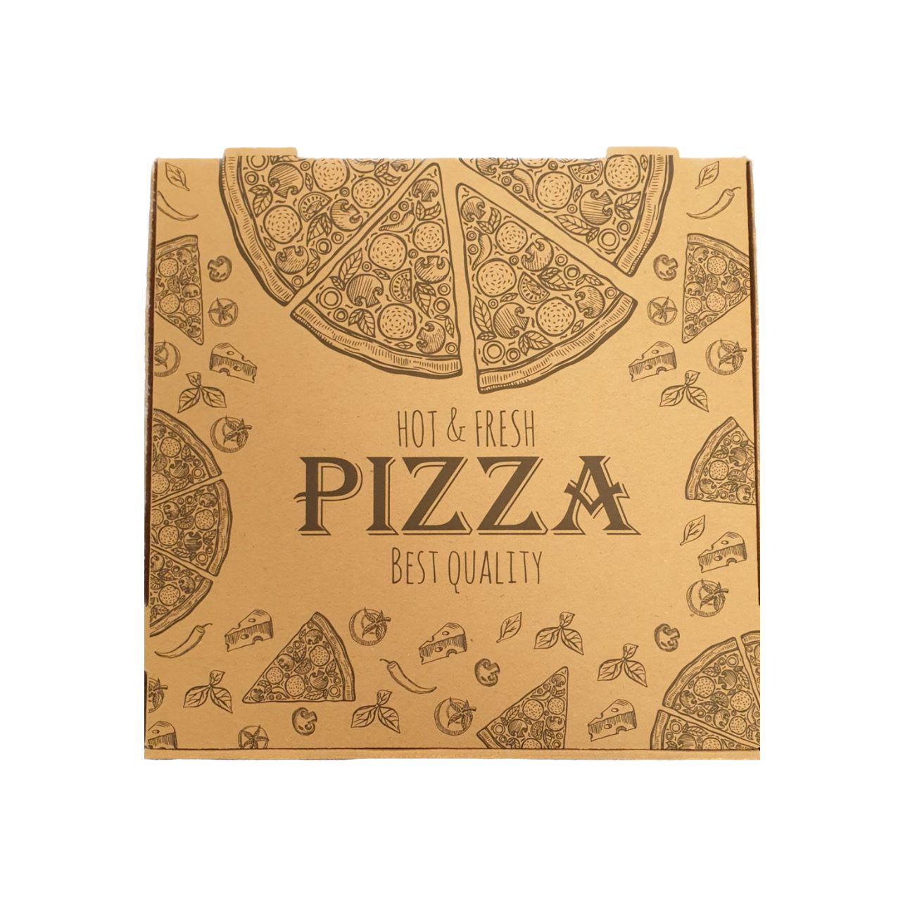 ECO PIZZA KRABICE KRAFT POTISK HOT FRESH 40x40x4, 50ks