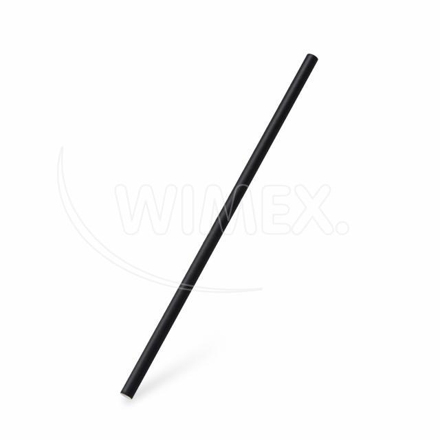 Slámka papírová černá `JUMBO` Ø8mm x 25cm [100 ks]