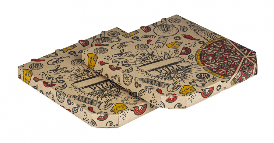ECO PIZZA KRABICE KRAFT POTISK TIME 33x33x3, 100ks