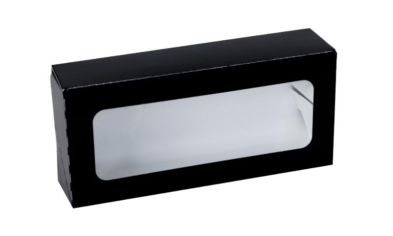 Sushi box černý s oknem 220x100x50