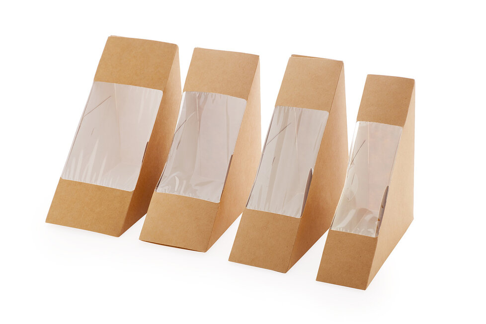 Sendvič box hnědý kraft 120x120x72
