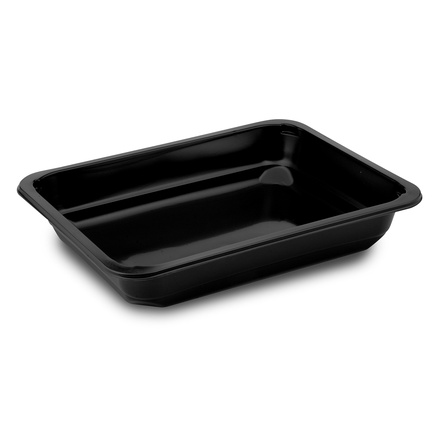 Zatavovací miska 1D nedělená 227x178x80mm, černá [260 ks]