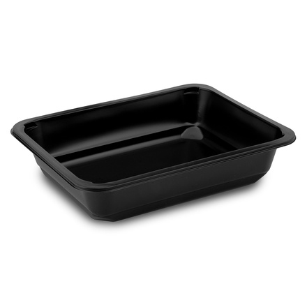 Zatavovací miska nedělená 160x112x66mm,600ml černá [423 ks]