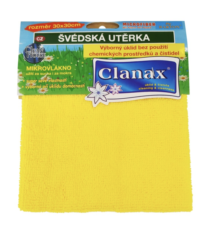Švédská utěrka 30x30, 205g žlutá