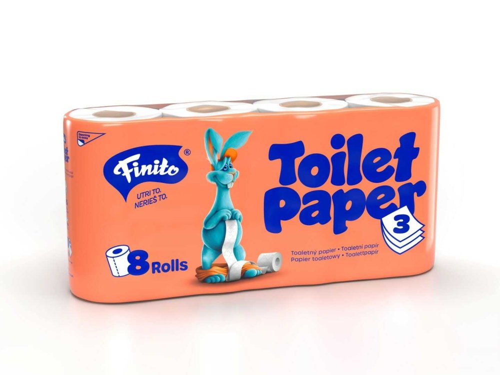 Toaletní papír FINITO 3 vrstvý celulóza 8 rolí