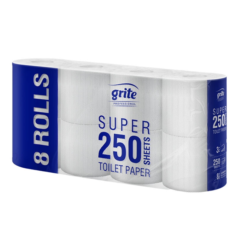Toaletní papír Grite Super 27,5m 250ut / třívrstvý / 8 rolí