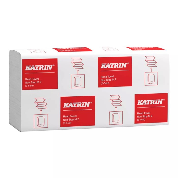 Papírový ručník skládaný Katrin V-fold, 2vrstvý, bílý, 4000 ručníků/karton, Handy Pack