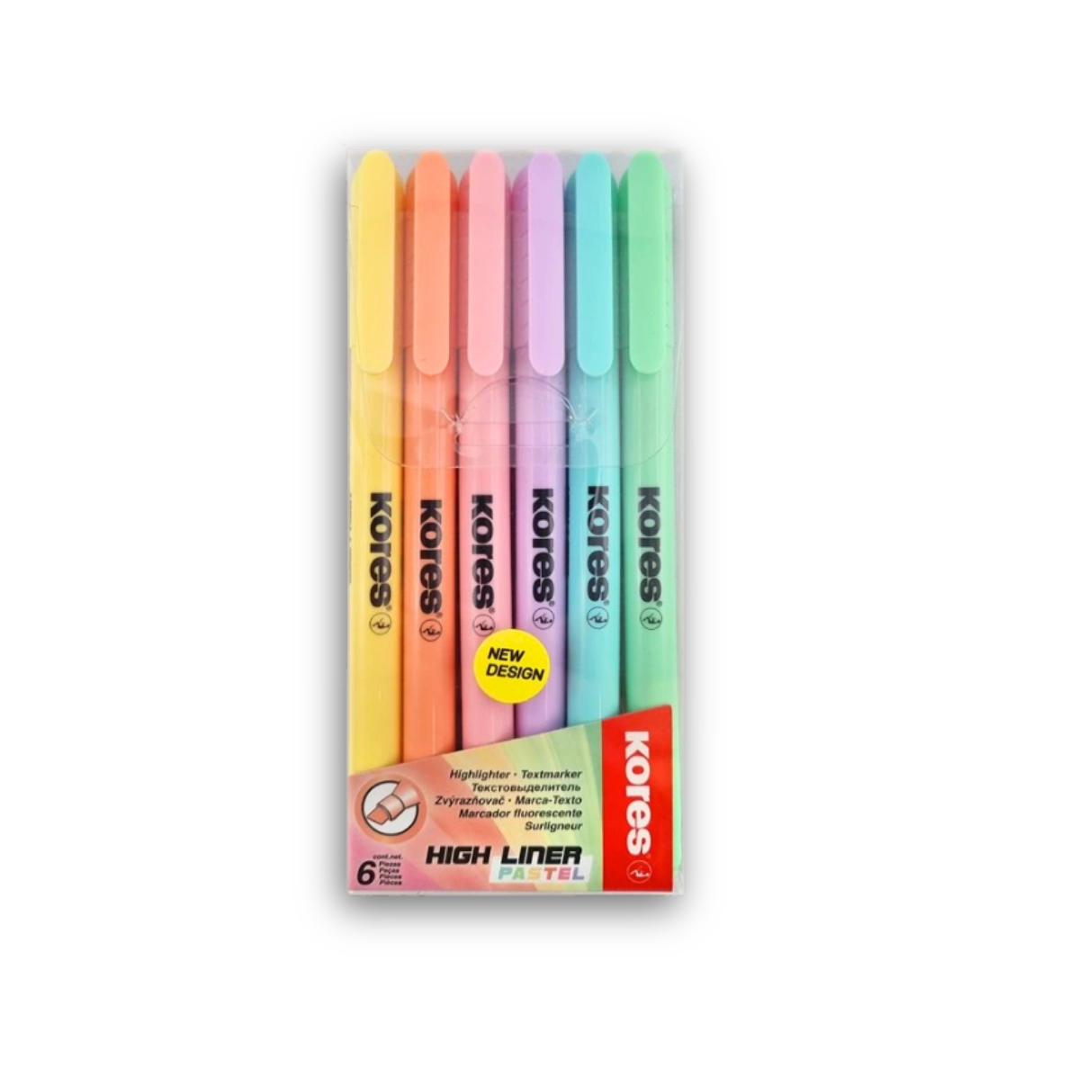 Sada zvýrazňovačů Kores High Liner barevná [6 ks]