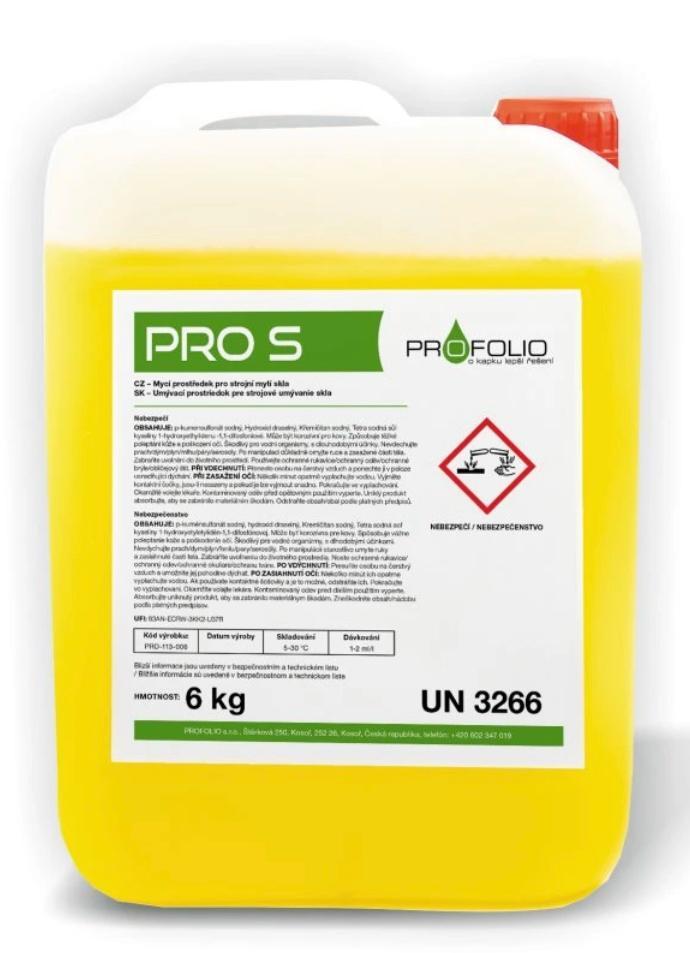 Pro S-6kg  Mycí prostředek na mytí skla v barových myčkách