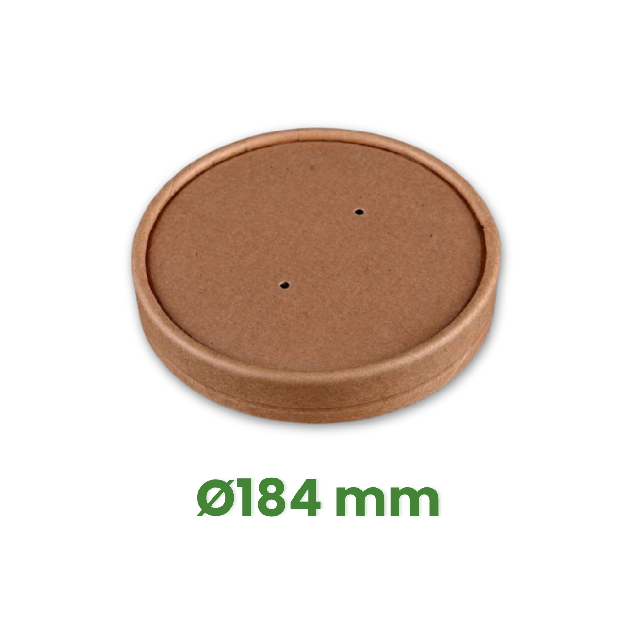 PREMIUM papírové víčko Ø184 mm pro salátovou misku 1050ml/1300ml, Kraft hnědé [50 ks]