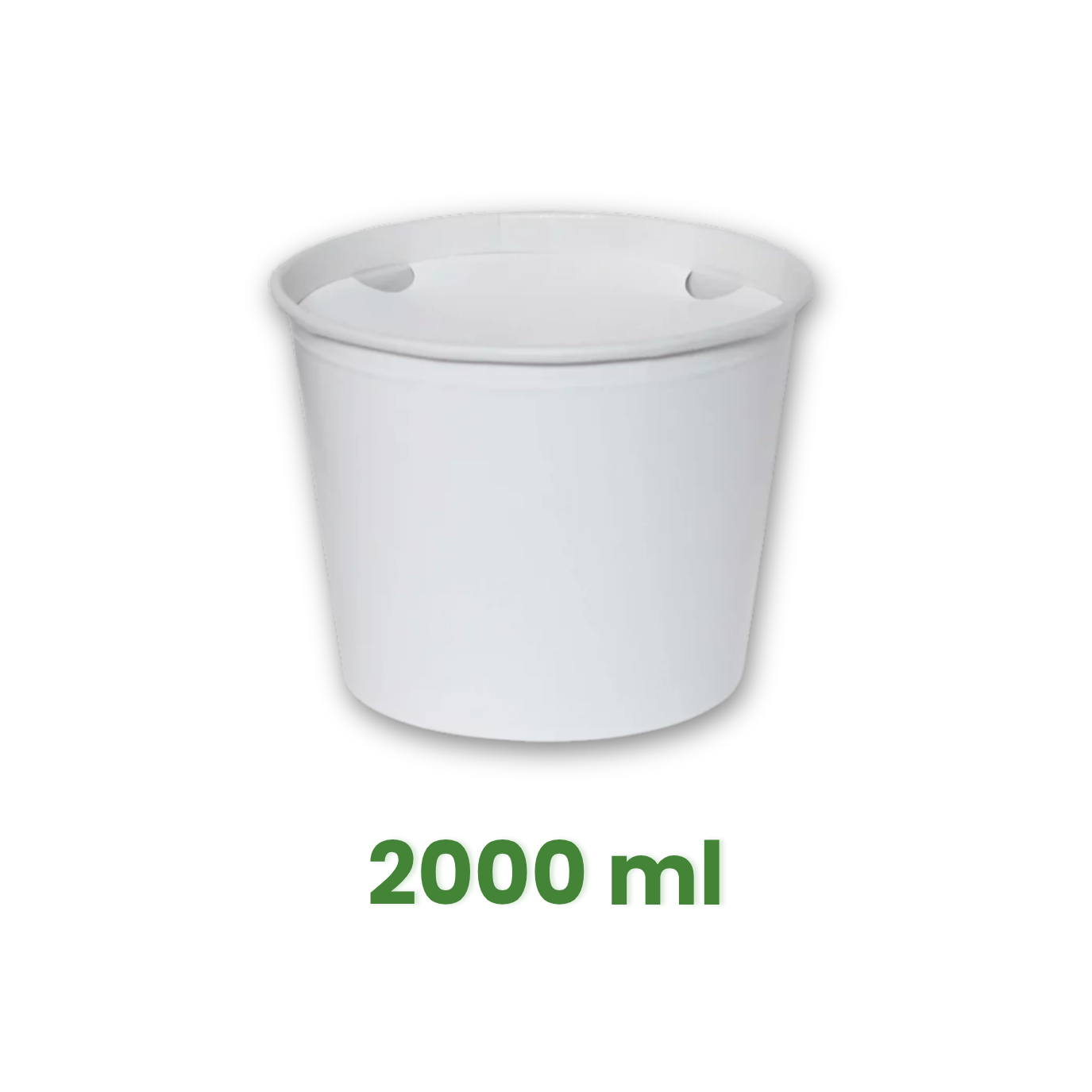 Papírový kyblík 2000 ml, bílý s víčkem [30 ks]