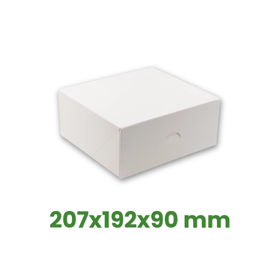 Pevná krabička na dorty a zákusky 207x192x90 mm, CAKE bílá [15 ks]