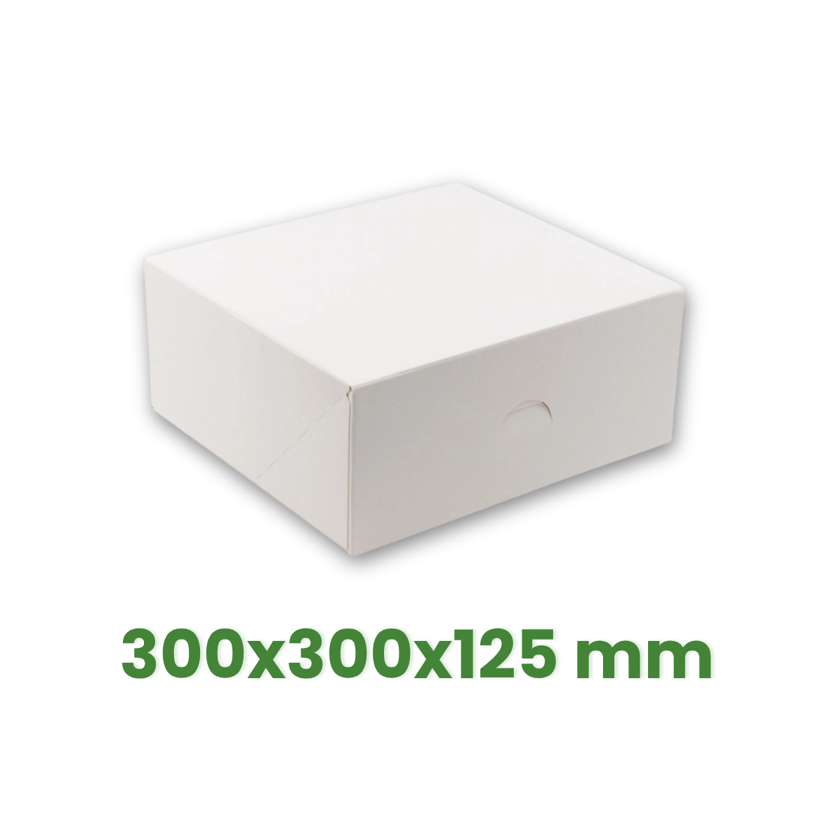 Pevná krabička na dorty a zákusky 300x300x125 mm, CAKE bílá [10 ks]