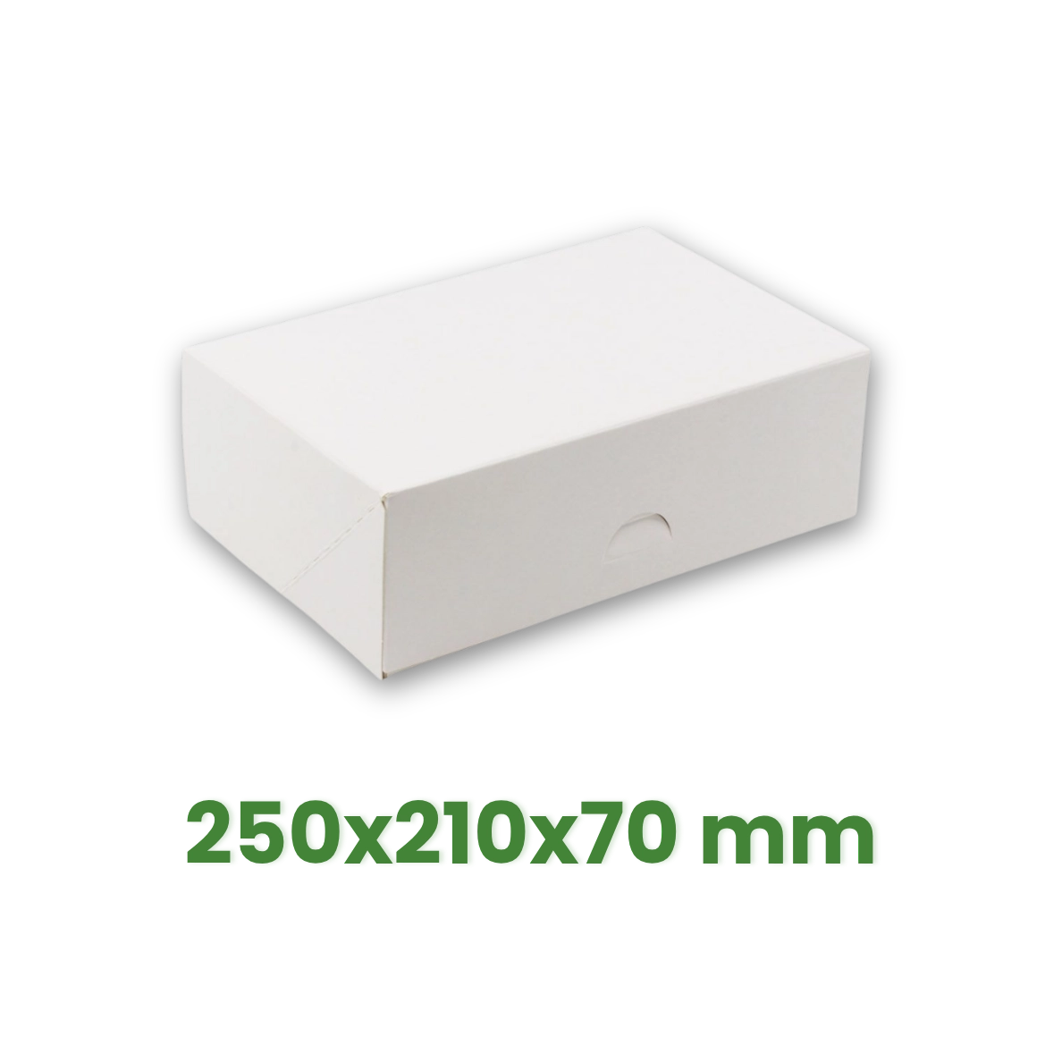Pevná krabička na dorty a zákusky 250x210x70 mm, CAKE bílá [20 ks]