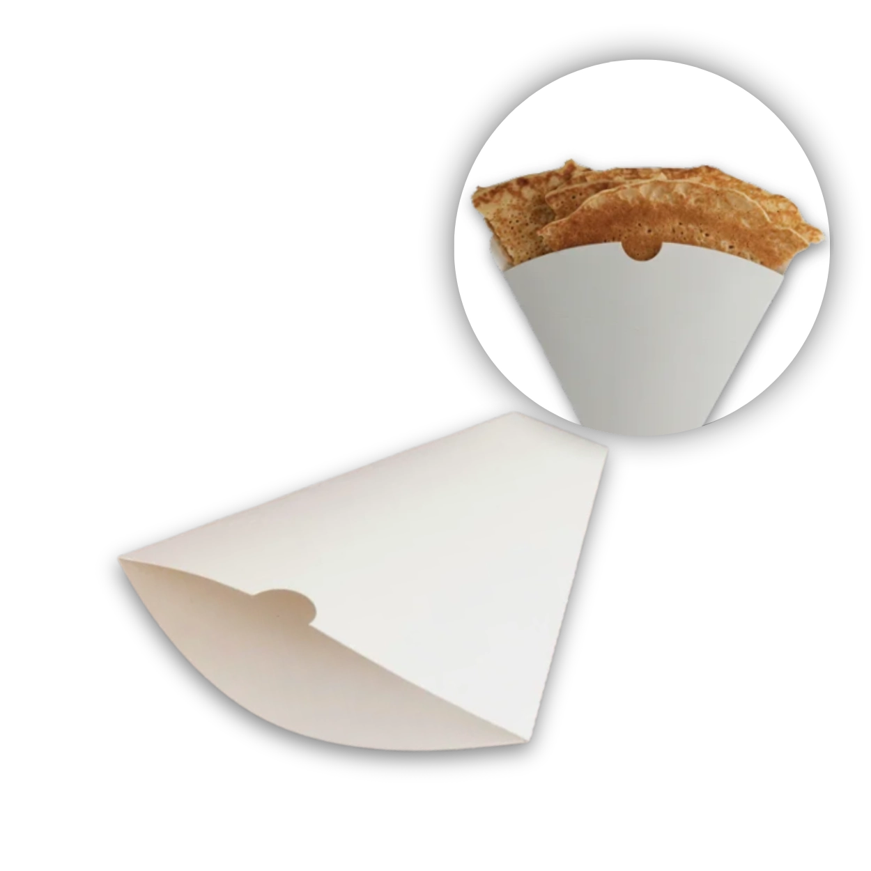 Bio papírový obal na palačinku CREPE CONE [50 ks]