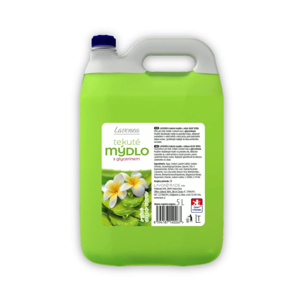 Tekuté mýdlo s vůní Aloe vera LAVONEA 5L