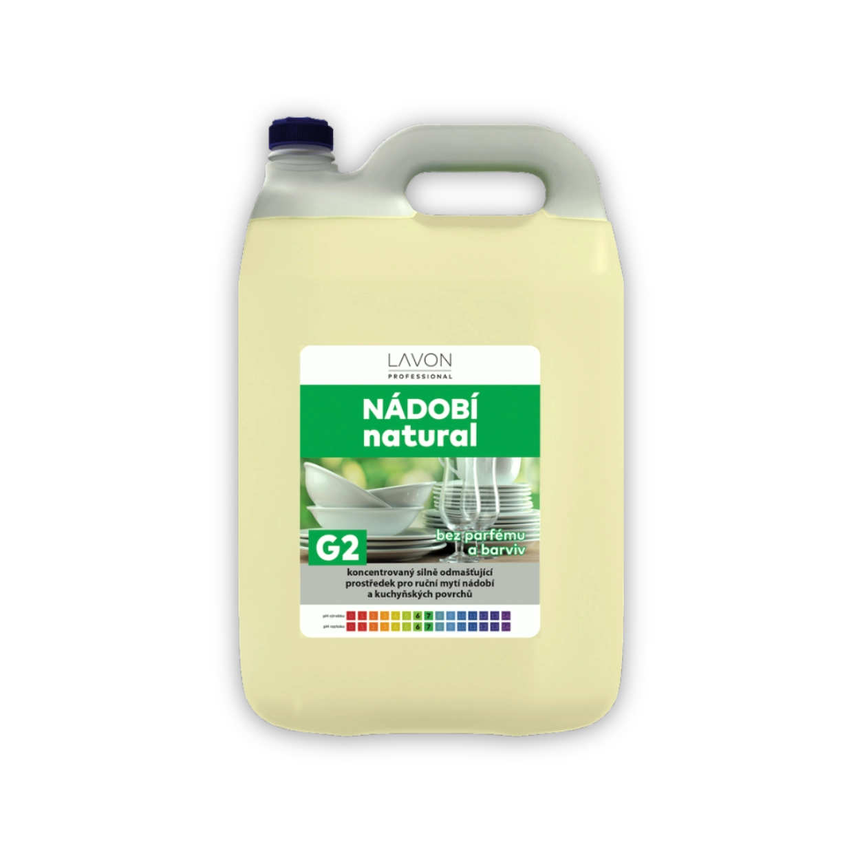 Koncentrovaný prostředek pro ruční mytí nádobí a kuchyňských povrchů 5L NATURAL LAVON G2
