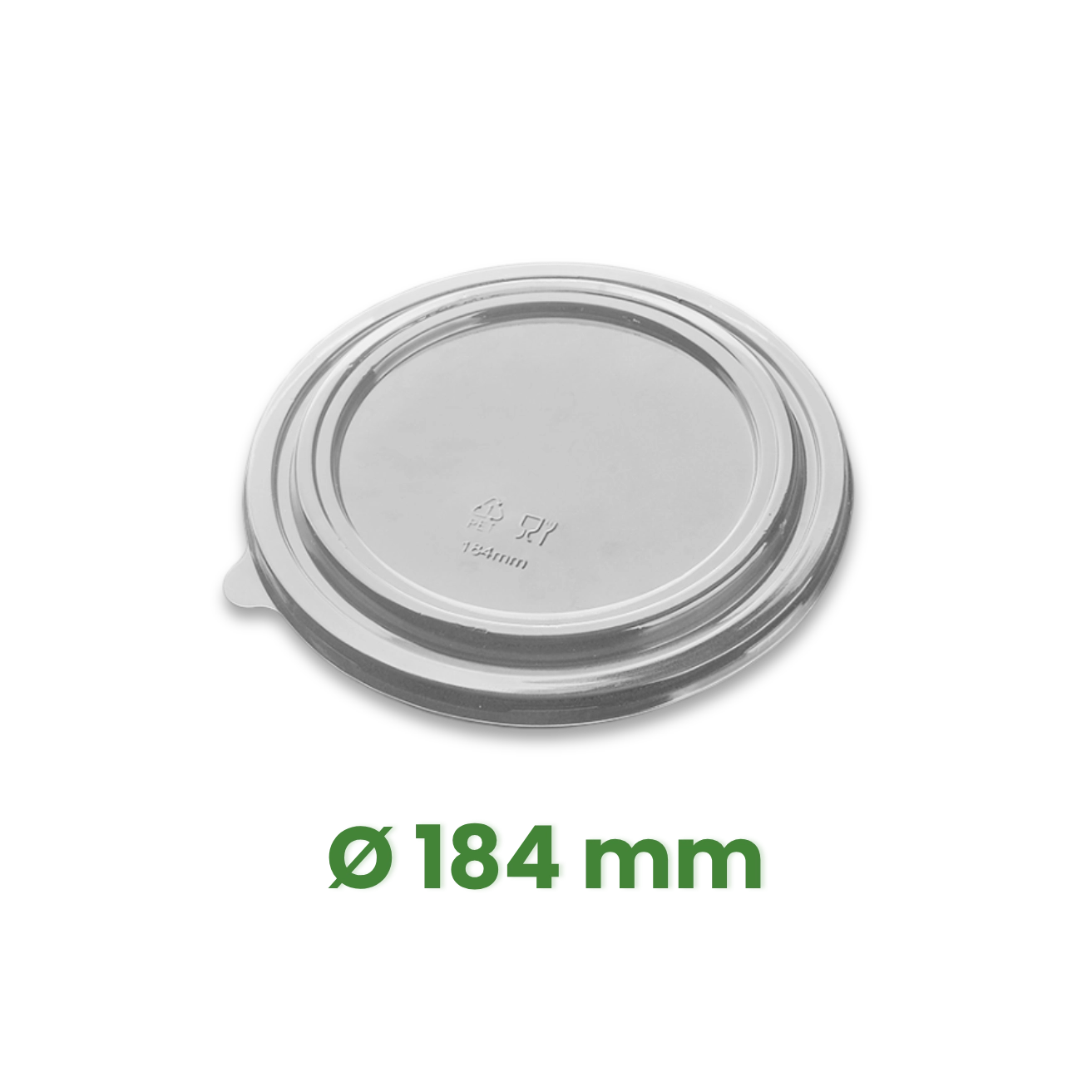 Plastové víčko Ø184 mm pro Kraft salátovou misku [50 ks]