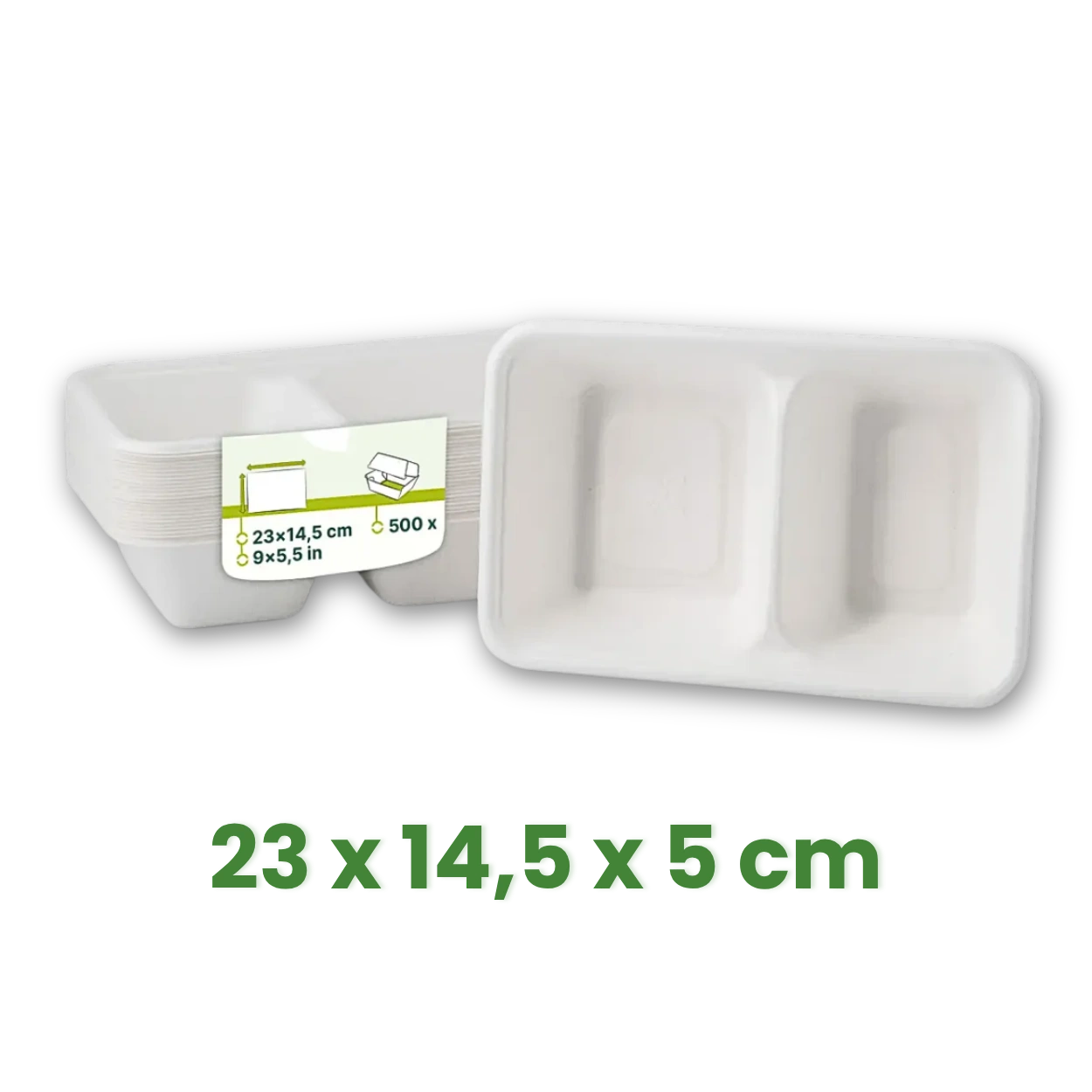 Menu mísa z cukrové třtiny 1000 ml, 2dílná, 23 x 14,5 x 5 cm [50 ks]