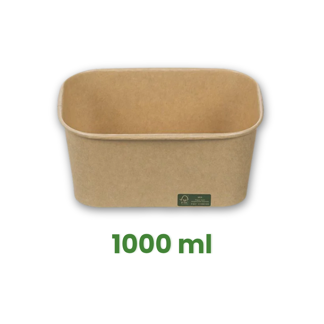 Miska papírová oválná 1000 ml, 17 x 12 x 8 cm, Kraft hnědá [50ks]