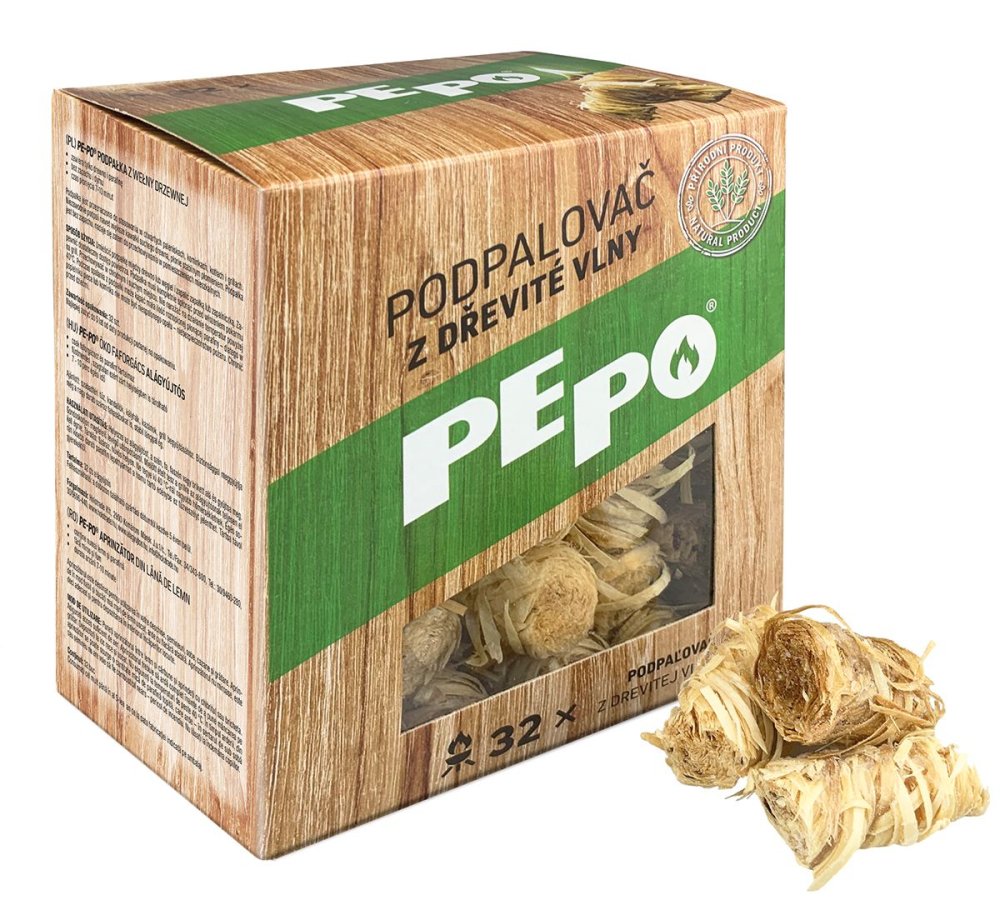 PEPO Podpalovač z dřevité vlny [32 ks]