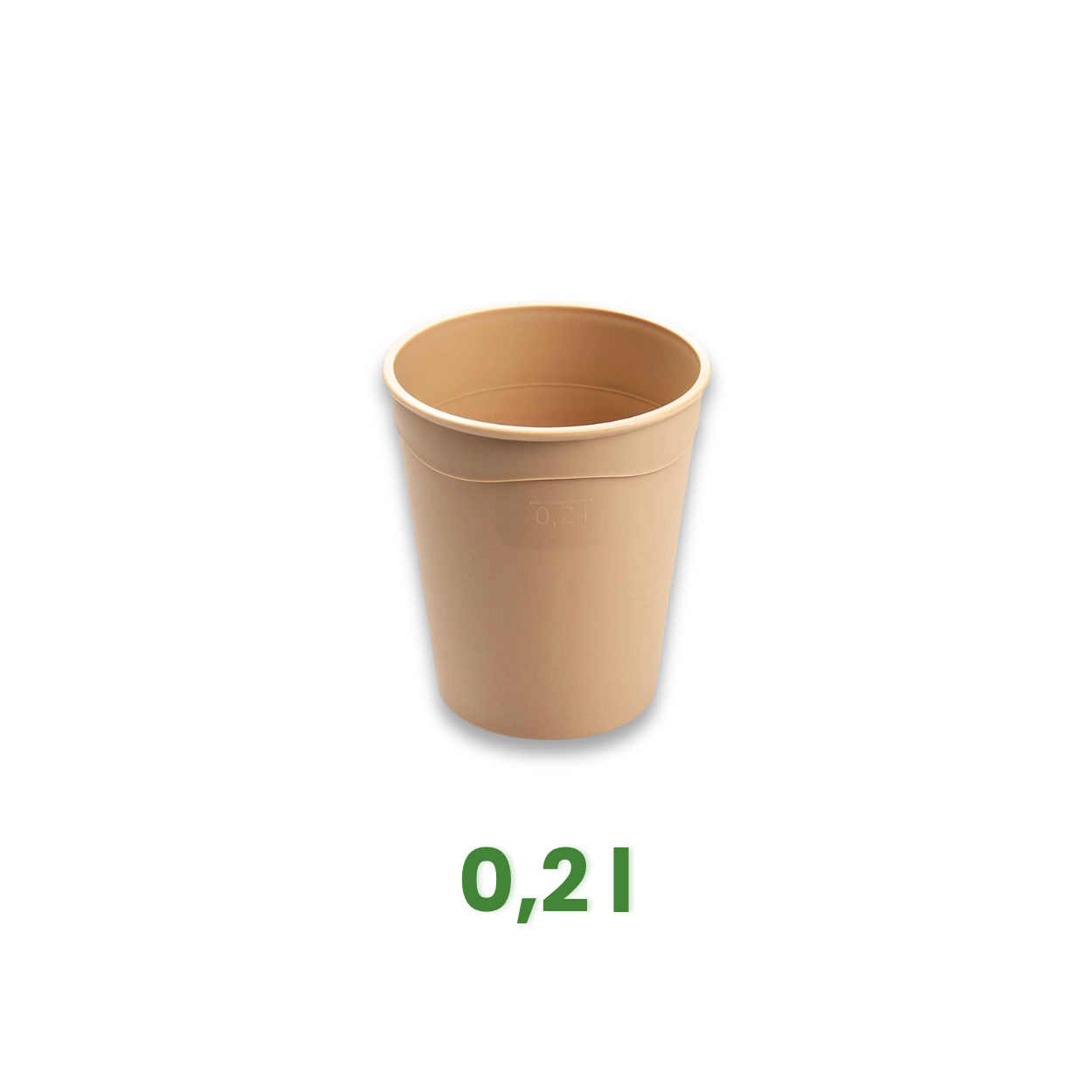 Opakovaně použitelný plastový kelímek 0,2 l, Ø 80 mm, krémový [10 ks]