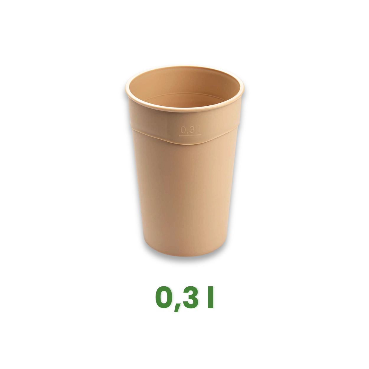 Opakovaně použitelný plastový kelímek 0,3 l, Ø 80 mm, krémový [10 ks]
