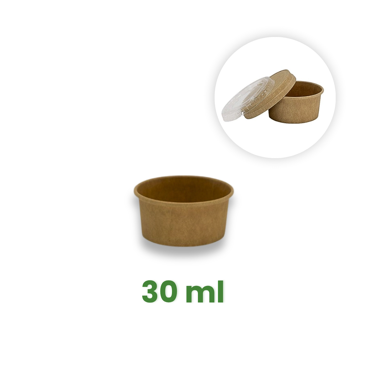 Papírová miska na dresink 30 ml, 1oz Ø62 mm, Kraft hnědá, bez víčka [50 ks]