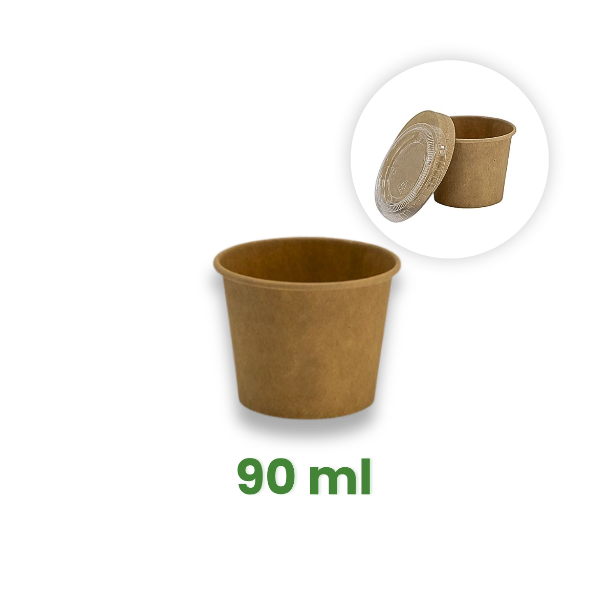 Papírová miska na dresink 90 ml, 3oz Ø62 mm, Kraft hnědá, bez víčka [50 ks]
